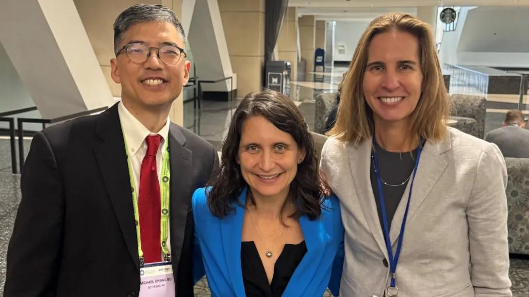 Drs Michael Chiang, Paula Anne Newman-Casey, & Maria Woodward at AAO 2025