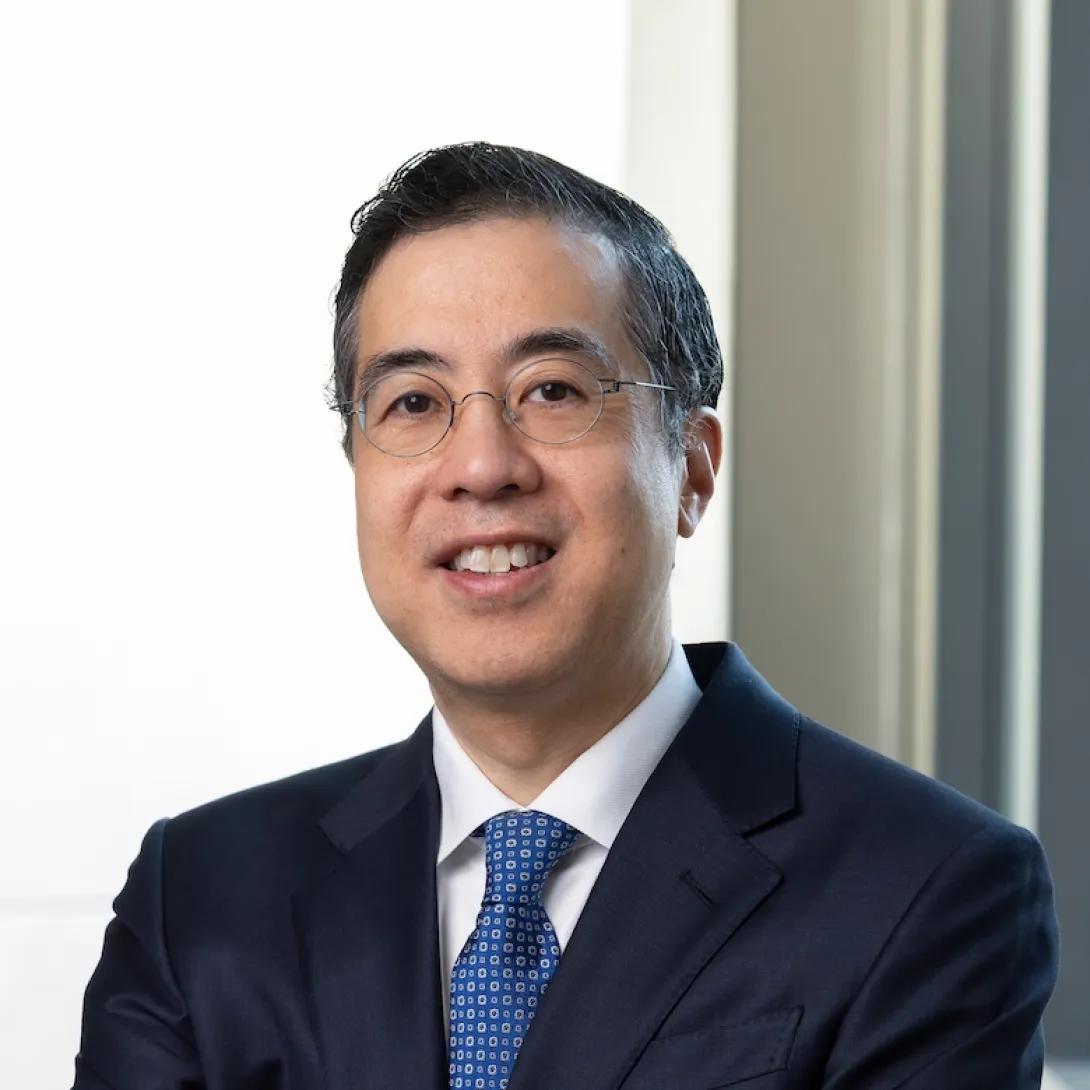 Head and shoulders shot of U-M Medical School Dean Thomas Wang, MD