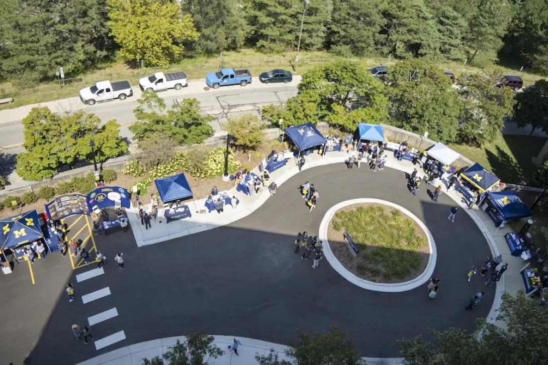 Areal photo of Researchpalooza circle