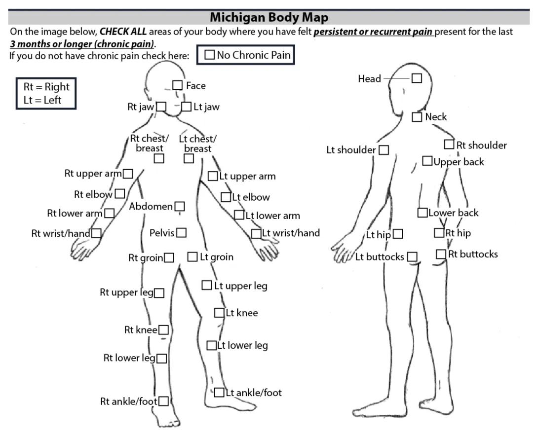 Mind Body Map chart