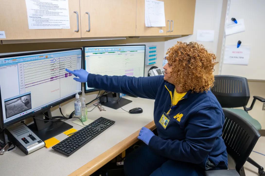 Psychiatry sleep lab monitors