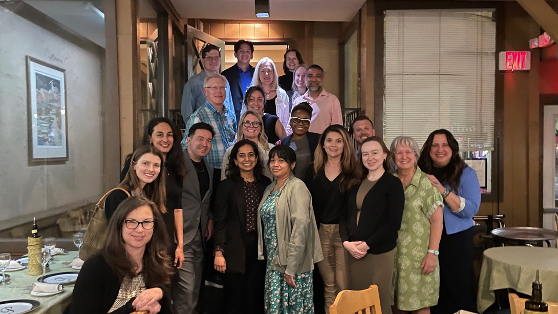 Geriatric psychiatry fellows at dinner