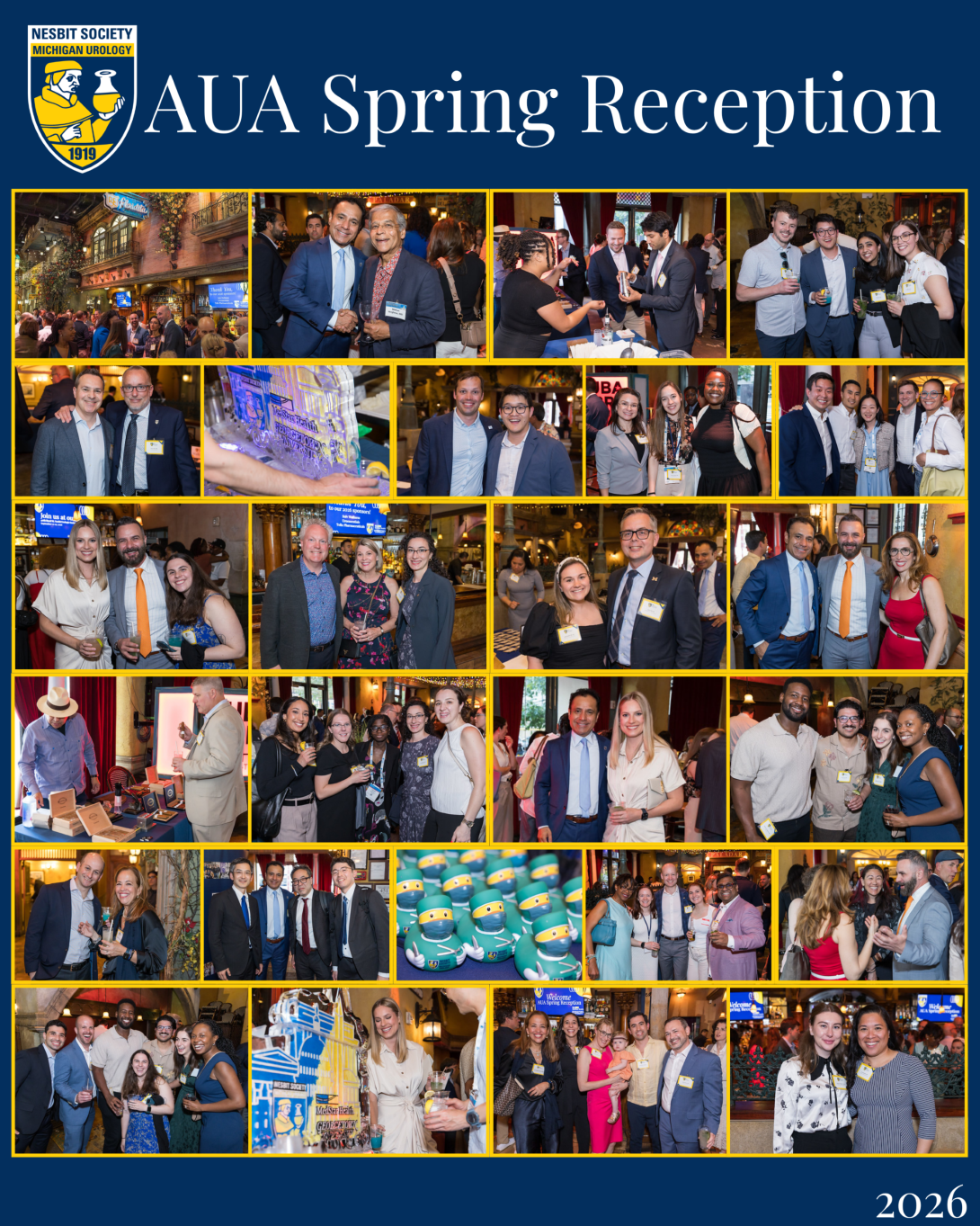 photo collage of AUA spring Nesbit reception