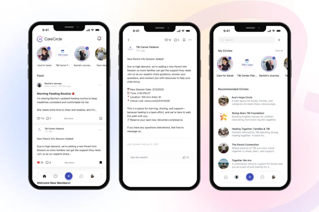 screenshots of a phone app