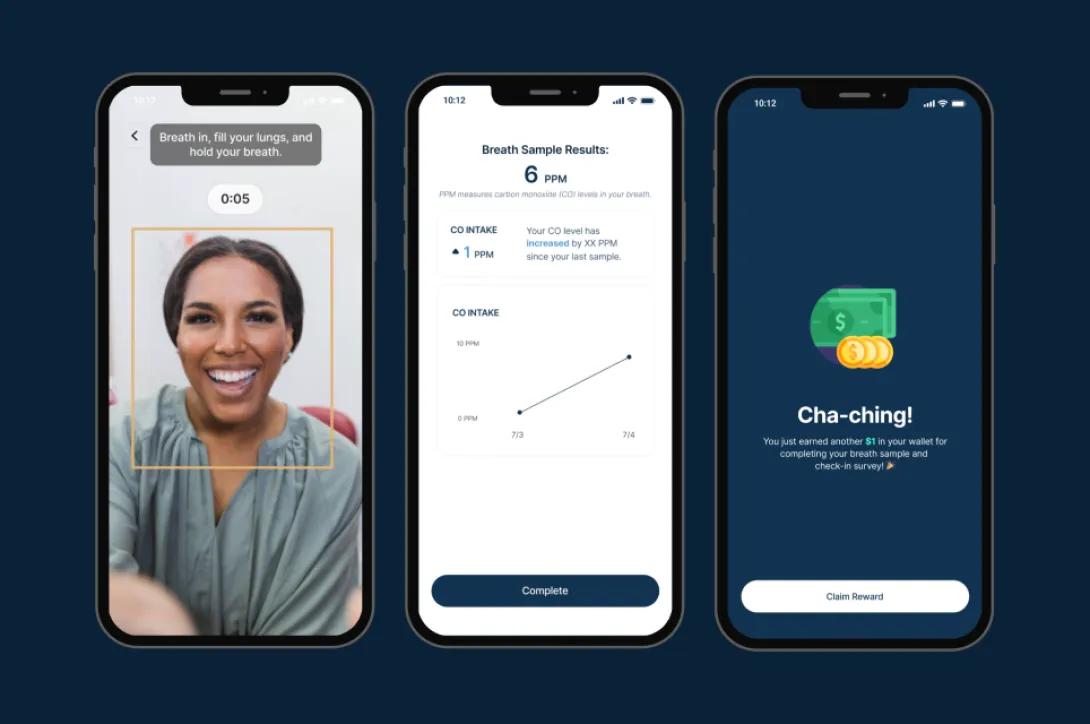 screenshots of a phone app