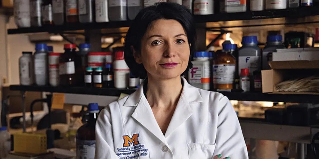 Jolanta Grembecka, PhD in her lab