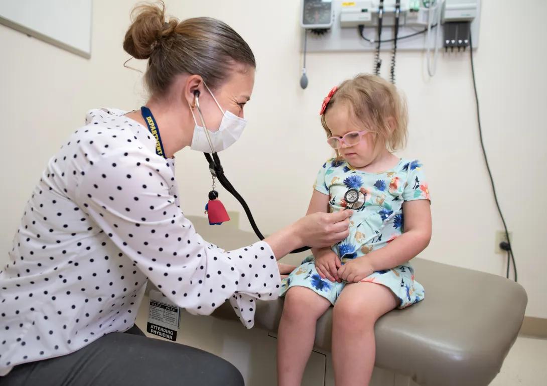 Dr. Andrea Franson and young patient