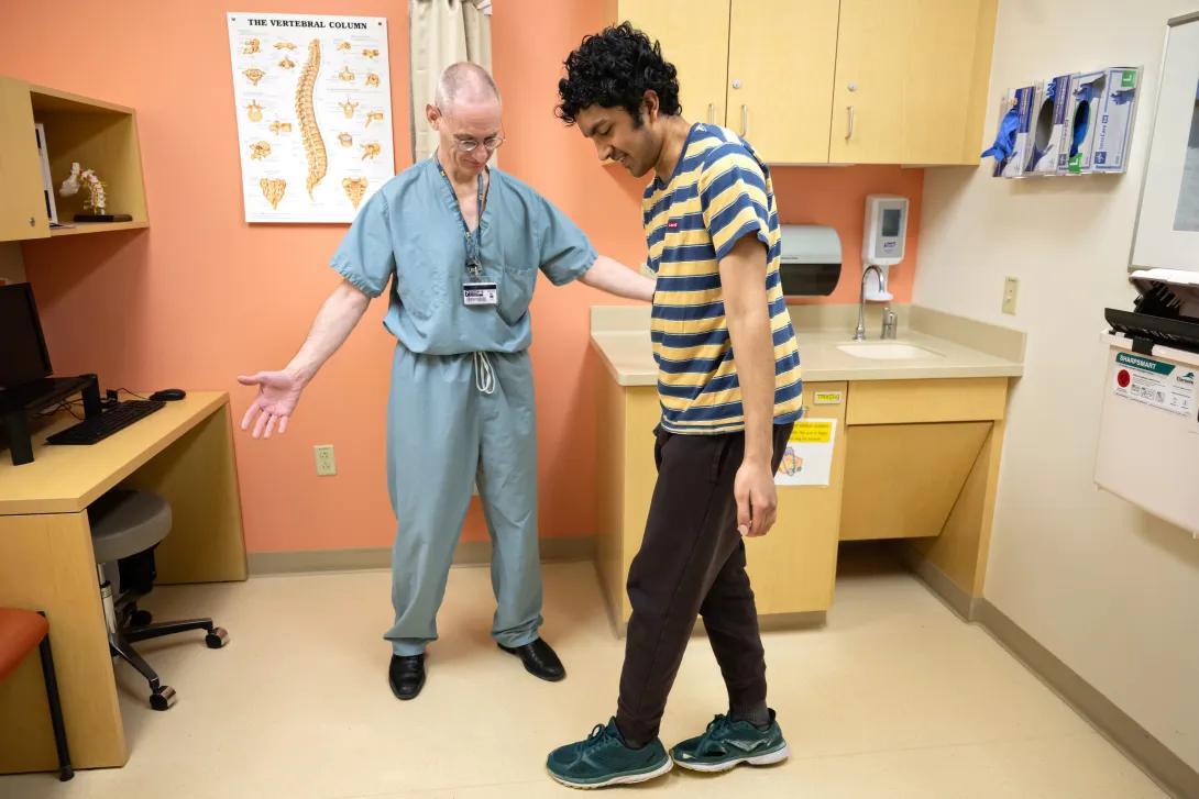 Dr. Hugh Garton and a patient.
