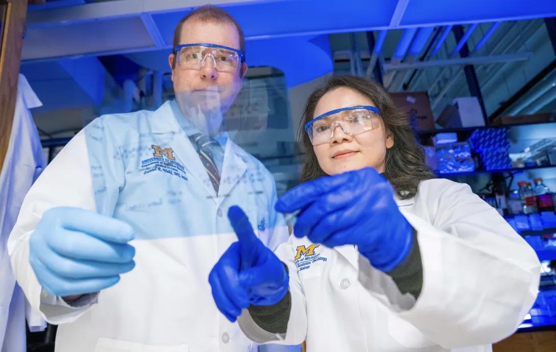 Principle Investigator Dan Wahl MD and Weihua Zhou PhD collaborating